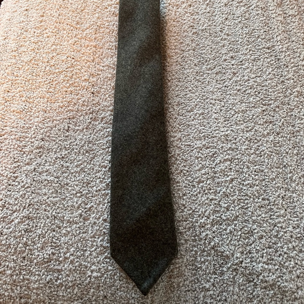 Ralph Lauren Classic Gray Wool Tie, hand made in Italy